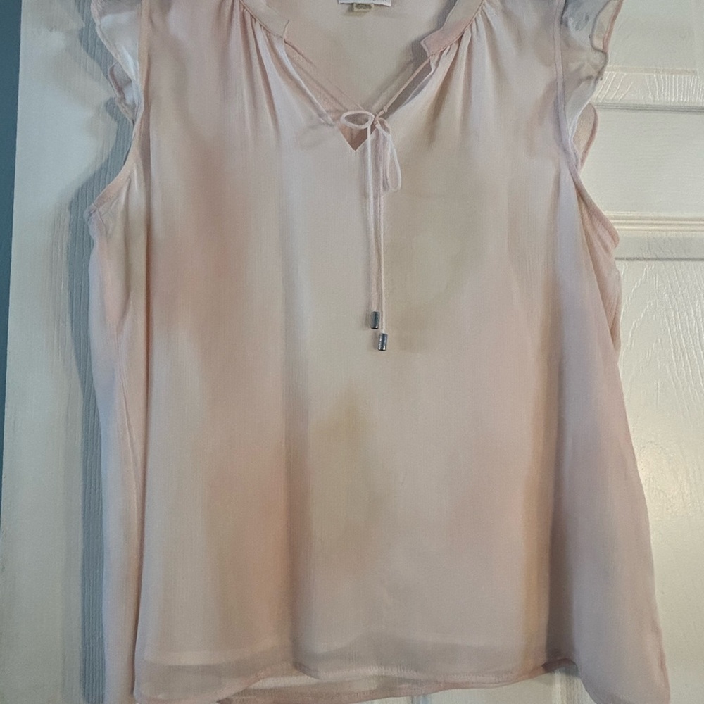 Elegant Pink Camo Sleeveless Blouse Size L